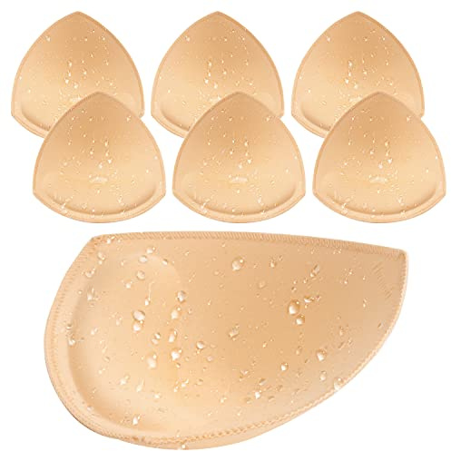 Nimiah Swimsuit Pads Insert Waterproof 3 Pairs Push up Bathing Suit Cups, Durable Bra Replacement Padding for Bikini Top