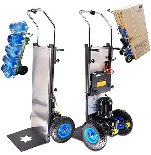 咚呱 1200 W Sube-Escaleras De Carretilla De Mano EléCtrica, Carga De 400 Kg, Puede Subir Escaleras Y Descender, Ahorra Trabajo Y Es Conveniente, BateríA ExtraíBle (48 V/36 Ah)