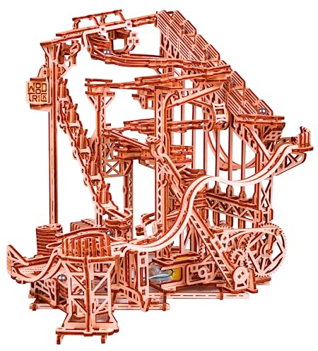 Wood Trick Holz Marble Run Spiral 3D-Puzzle für Erwachsene und Kinder zum Bauen - Elektroantrieb - Holzachterbahn Modellbaukästen für Erwachsene und Jugendliche zum Bauen