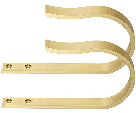 Vorhang-Raffhalter aus Messing, U-förmig, zur Wandmontage, 2 Stück