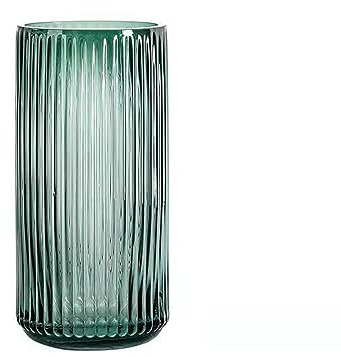JTBDWOSK Glasvase, Nordische minimalistische kristallklare Blumenvase Dekorative Vase Säulenvase Blumenarrangement Ornamente für Home Office Dekor, Geschenk für Hochzeit, Einweihungsparty,Grün