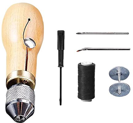 Leather Sewing Machine Set Awl Thread Speedy Stitcher Kit For Belt Shoemaker Canvas V6O9 Crafting Repair Quickly Too Leather
