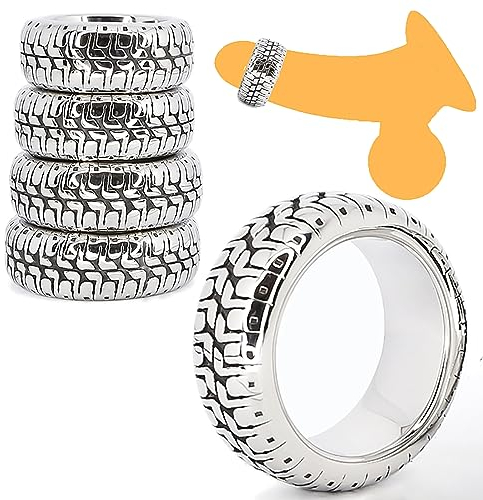 ScreaAss 4 Größen Metall Penisring 15Mm Dick Edelstahl Cockringe Übergewichtiger Eichelring Klein Vorhaut Glans Ring Vorhautring Hodenring Penis Bondage Erotik SM Sexspielzeug Für Männer,Silber,30mm