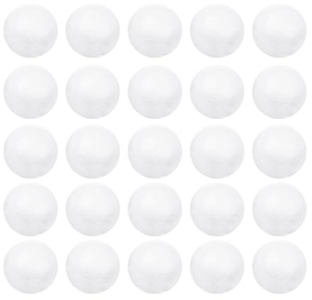 Wensmy Palline rotonde in polistirolo bianco per fai da te, progetti scolastici, decorazioni per matrimoni (80 pezzi, 4 cm)