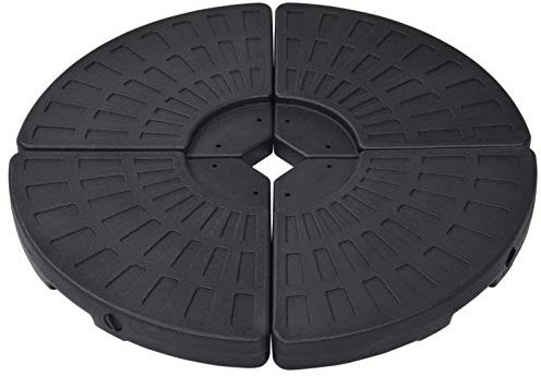 Camerina Socle de Parasol en Forme d'éventail 4 pcs Noir,Pied De Parasol,Pied De Parasol Lourd,Pied De Parasol sur roulettes
