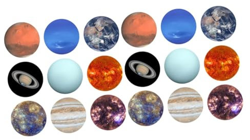 ibasenice 18pcs Unique Planet Pattern Cake Topper Stickers Birthday Cake Decor for Boys and Girls Learning