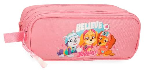 Paw Patrol Joumma Estuche Doble, Rosa, Poliéster | Patrulla Canina