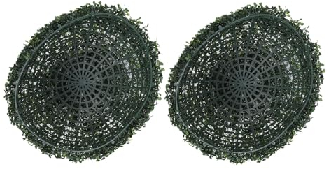NOENNULL 2 Stück Künstliche Pflanzen-Topiary-Kugel, 47 cm, PE, den Außenbereich, UV-beständig, Künstlicher Buchsbaum, Dekorative Kugeln Hinterhof, Garten, Hochzeit,