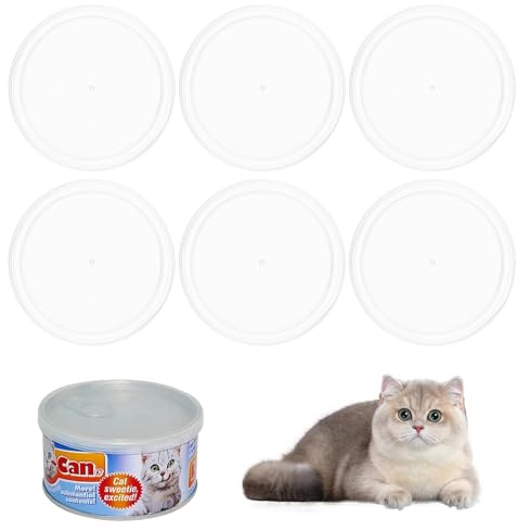 Shengxi 8 pcs Can lids for tins, Sealed to prevent dust tin lids for dog and cat food, Washable Reusable Transparent plastic lids for tin cans Keep pet food fresh (Diameter: 10 cm)