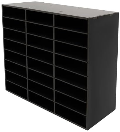 HPDTZ Literatur Organizer 24 Fächer PVC Board Rechteckig für Büro Schulen Vielseitige Anwendungsmöglichkeiten Geeignet für Bücher Zeitschriften Dateien (Schwarz)