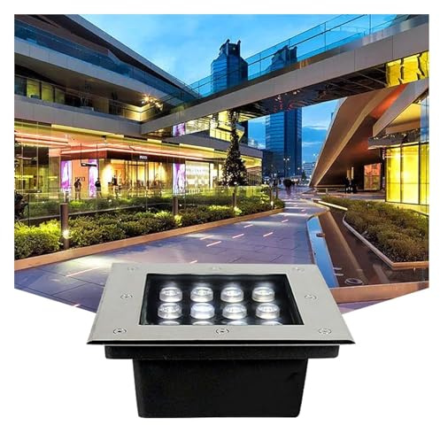 XIAOLZSL Outdoor Ground Spot - Pathway Lighting LED Waterproof Underground Path Light AC85V~110V In-ground Lamps Garden Decorative Spotlight for Paver, Path, Piazza, Step, Deck(Red,12W) (Green 9W)