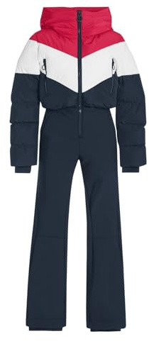 Fisoew Womens One Piece Ski Suit Warm Waterproof Snowsuits Winter Snow Jumpsuits Outdoor Sports Outerwear