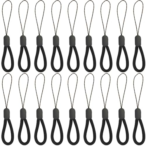 GORGECRAFT 30Pcs 6 Colors Phone Keychain Strap Nylon Finger Hand Wrist Straps Colorful Portable Short Lanyard String for Cellphone Mobile Phone Mini Camera USB Flash Drives Key ID Card Zipper Ornament