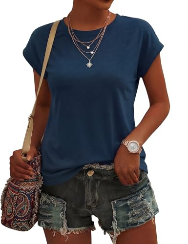 Wayleb T Shirt Femme Manches Courtes Haut Casual pour Été