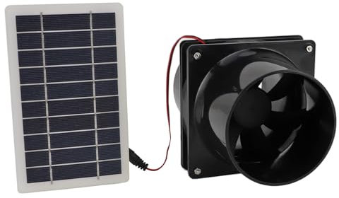 Naroote Solar-Abluftventilator, Solar-Entlüftungsventilator, 10 W, 12 V, Solarbetriebener Abluftventilator, ABS-Solarpanel-Lüftungsventilator-Kit, Solarventilator für Haustierhaus,