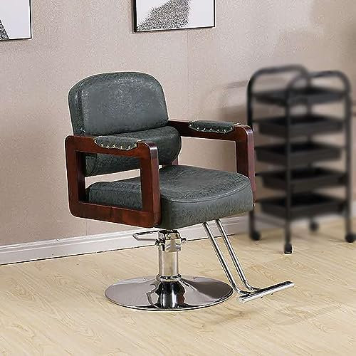 Friseurstuhl für den Heim- und professionellen Friseursalon, Friseurstuhl mit Drehgelenk und Hydraulikpumpe, Verstellbarer Kosmetikstuhl mit Fußstütze für Barbershop, Spa, Tattoo, SHO
