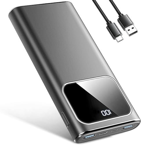 Power Bank High-Speed Charging 10000mAh, Portable Charger Dual Current Mode Phone Battery Pack with USB-C Input & Output, PowerBank Triple 3A for iPhone 16 15 14 Pro Max iPad Samsung Xiaomi Android