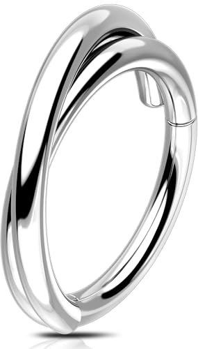 Melighting Doppelreihiger Helix-Ohrring 16G/18G/20G Knorpelreifen Septum Ring Scharnier Segment Ring Conch Piercing Schmuck