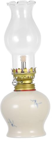 Mikikit Lampe à Pétrole Vintage Verre Lampe Tempête pour Éclairage Intérieur Décoration Urgence Transparente