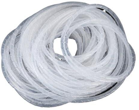 Cavo a spirale, 15 metri Tubo di protezione a spirale bianco Diametro esterno 6 mm Cavo Organizzatore di gestione dei fili La fascia avvolgente a spirale avvolge il cavo
