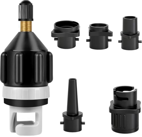 cddcwz SUP Adapter für Kompressor,sup ventil Adapter,pumpe Adapter | mit 4 Stück Gasdüse Inflatable,SUP Ventiladapter,Für Paddelboard, Schlauchboote, Kajaks, Stand Up Paddle Board,Schwimmringen
