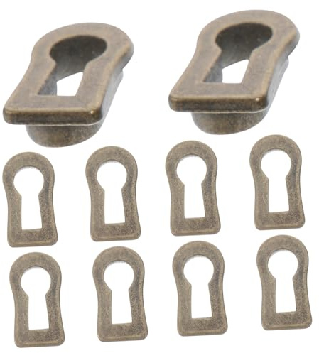 PartyKindom 10piezas Cubiertas Antiguas Para Ojo Cerradura Metal Placas Escudo Decorativas Para Muebles Protección y Estilo Vintage Para Armarios