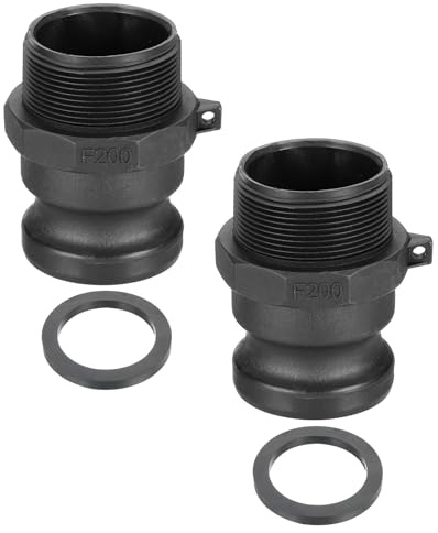 PATIKIL 2 Aluminum Cam and Groove Fitting, 2 Pcs Part-F Dust Plug Male Adapter Female NPT Thread Cam Lock Fitting Quick Disconnect Coupling Cam Lock Hose Adapter, Black
