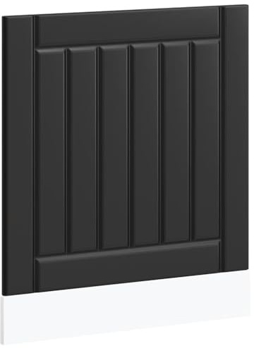 XHNIFBN Lucca - Panneau de lave-vaisselle noir dérivé du bois - 60 x 1,5 x 67 cm - Façade de cuisine résistante, design intemporel, nettoyage facile pour appareils encastrés