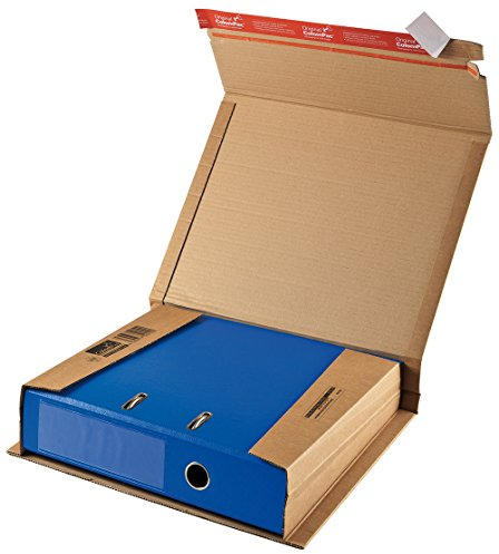 ColomPac CP050.01 Ordnerverpackung aus Wellpappe mit Selbstklebeverschluss und Aufreissfaden, braun
