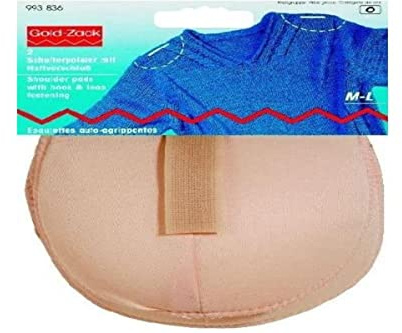 Prym Shoulder Pads Raglan with Hook and Loop Fastening Flesh M-L, White, M-L 115 x 150 x 11 mm, Haut, 2 Stück, PRYM_993836-1