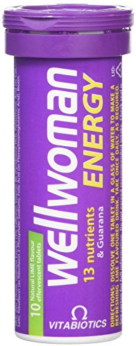 Wellwoman Energy Lime - 10 Dissolving Multivitamins Effervescent Tablets for Woman, Natural Lime Flavour