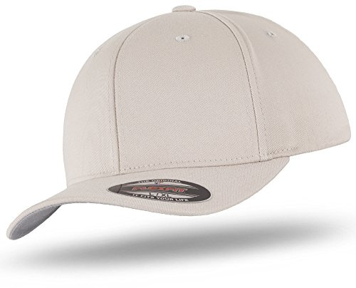Flexfit - Gorra de béisbol original de lana cepillada, incluye bandana de calaveras de Urbandreamz, varios colores gris Medium