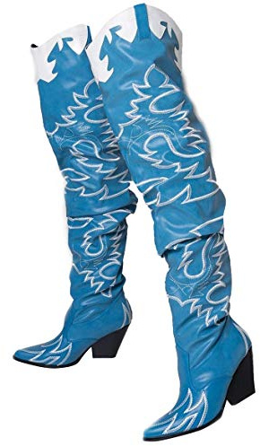 Cape Robbin Kelsey-21 Rock Star - Botas de caña Alta con Punta de Estrella, Multicolor (Mezclilla), 38 EU