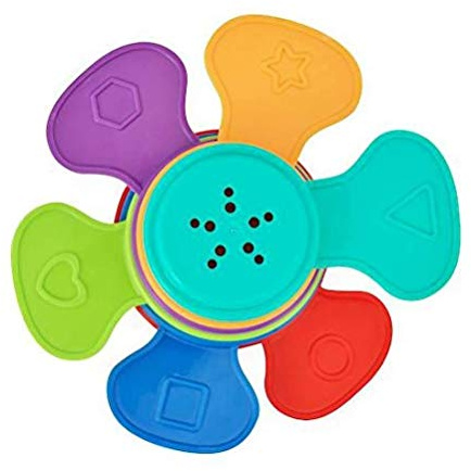 Badabulle B017010 Badeblume für Wasser und Sandkasten, 6-teilig, Förmchen mit Sieb, ineinander/aufeinander stapelbar, mehrfarbig