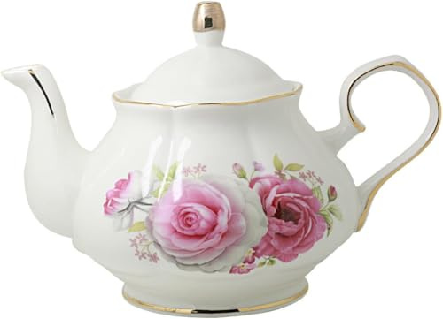 Jomop Teekanne handgefertigt Keramik Blumen (Rose)