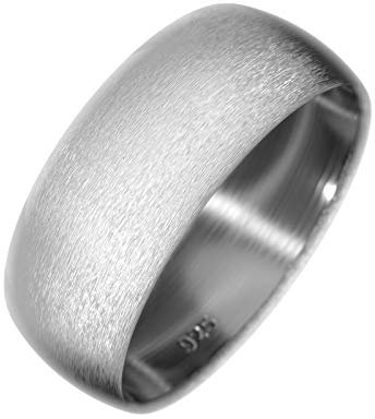 Fly Style Bandring für Damen und Herren aus 925 Sterling Silber | 4-10 mm breit | matt oder poliert, Ring Grösse:17.2 mm, Oberfläche:8mm Matt