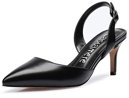 Castamere Bout Pointu Slingback Sandales Femme Bout Fermé Escarpins Kitten-Heel 6CM Talons Pumps