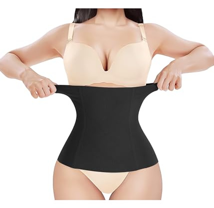 Bingrong2 in 1 Postpartale Unterstützung Taillenmieder, Damen Stark Formend Bauchweg Unterbrust Korsett Recovery Bauch Taille Taillenformer Shaper Korsagen Shapewear, Schwarz, S
