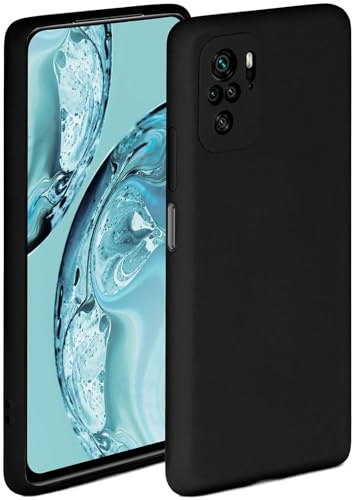 OneFlow Funda Blanda Compatible con Xiaomi Redmi Note 10/Note 10S Silicona Borde Elevado para Protector de Pantalla, Doble Capa, Funda Blanda, Color Negro Mate