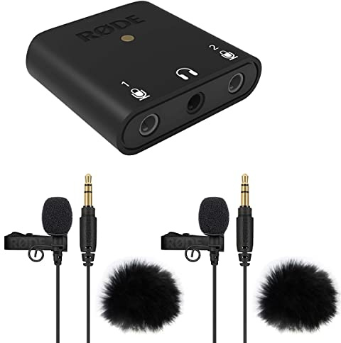 RØDE AI-Micro Interface + 2X Lavalier GO BK+ 2X WS05 BK keepdrum Fell-Windschutz Schwarz