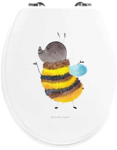 Mr. & Mrs. Panda Motiv WC Sitz Hummel flauschig - Geschenk, Tiermotive, WC-Sitz, Toilette, Klodeckel, lustige Sprüche, Blume, Toilettendeckel,