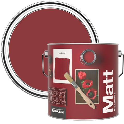 Rust-Oleum Colours Matt Emulsion Wall and Ceiling Paint - Empire Red 2.5L