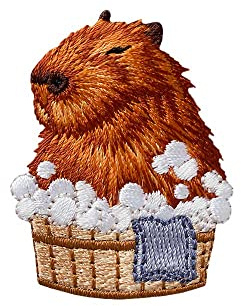 Mono-Quick Biber Wäsche Aufnäher zum Aufbügeln 5 x 3,8 cm Bügelbild für Kinder Mädchen mit Lieblingstier Wild, Bügelpatch Patches Bügelflicken