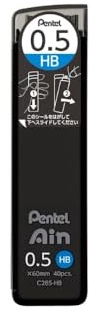 Pentel Ain Leads Refill for Mechanical Pencil | 0.5mm | HB | 40pcs