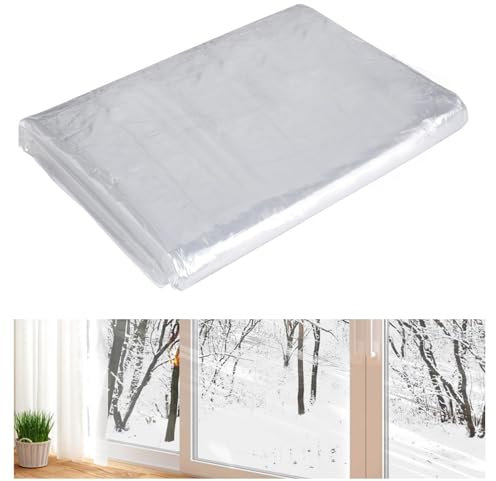Altsuceser Fensterisolierung Kit, Fensterisolierungsfolie, POF Schrumpffolie Isolator, Transparente Fensterabdeckung, Fensterwärmedämmung für Wetterschutz Fensterisolierung für Winter 2M