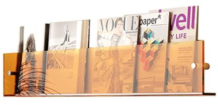 CMYUN Zeitungsständer Wand-Acryl-Zeitungsständerhalter, Transparent/Orange/Blau/Braun Moderner Zeitschriftenhalter, Prospektständer für Den Privaten Gebrauch (Color : Orange, Size : 40cm(15 3/4))