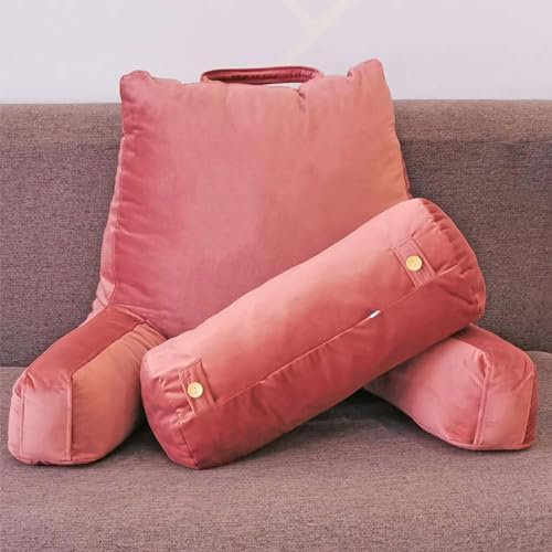 STORYSUN Lesekissen und abnehmbare Nackenrolle, Bettauflagekissen mit Stützarmen, Rückenstützkissen, Lendenwirbelstützkissen zum Sitzen, Lesen oder Spielen (80 x 67 x 35 cm) (B)