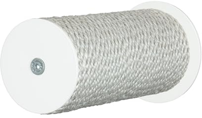 Kratzbaumland 11 cm Style-Kletterstufe Trittstufe Wandelement für Katzen (15 cm, Sandgrau)(Weiß, Metall)