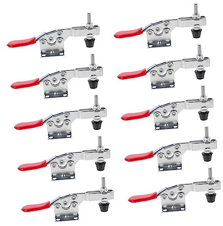 UPKOCH 10pièces Pinces Loquet Bascule Métalliques Serrage Horizontal Ajustables Avec Poignée Antirouille Pour Établi Et Outillage