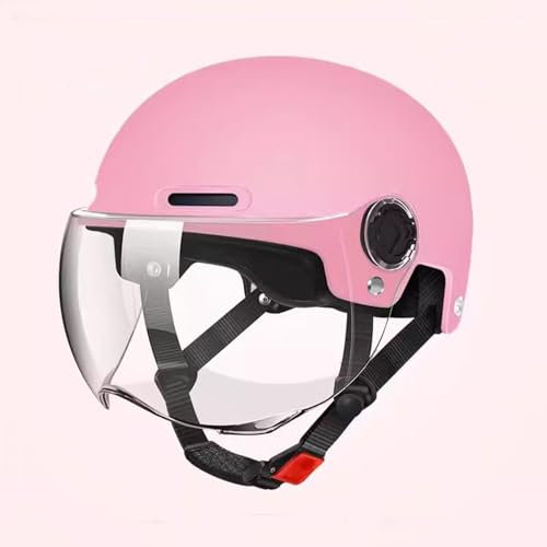 Kinder-Motorrad-Halbhelm Jet-Helm Offener Moped-Helm Mit Visier Für Jungen Und Mädchen Roller Cruiser D,49-56CM